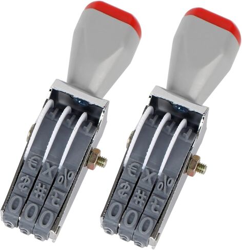 3 Digit Number Stamps Rolling Wheel Stamp Roller Stamps 2 pcs Business Stamps Personalized Number Symbol Multi-Function DIY Rubber Scrapbooking Roller Stationery Office Date Stamp in Kuwait