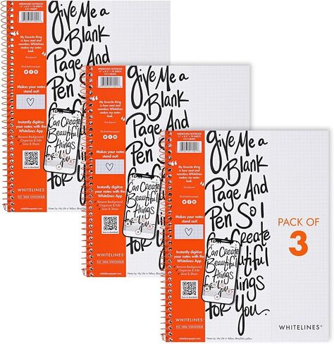 ROARING SPRING Whitelines Spiral Graph Ruled Notebook, Digitally Download Your Notes with FREE App, Premium Gray Paper, 11" x 8.5" 70 Sheets in Saudi Arabia