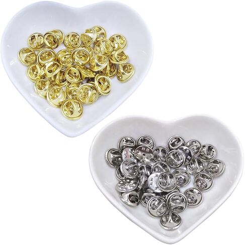 YuCool 120 Pairs Butterfly Clutch Pin Backs for Crafts - Nickel-Plated Brass Tie Tacks, Jewelry & Badge Making Kit (60 Silver + 60 Gold) | 8mm x 4mm Durable Metal Clasps in Kuwait