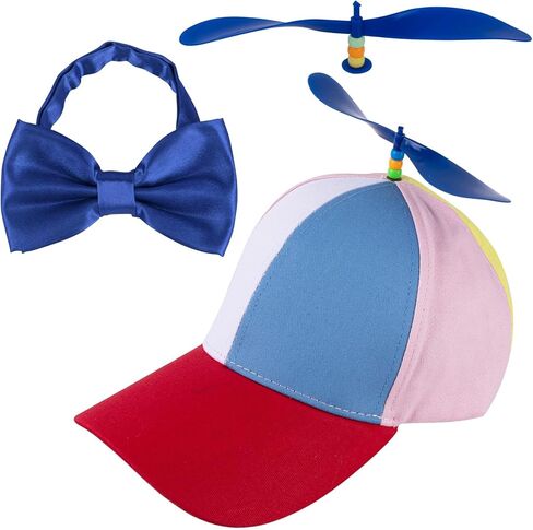 Framendino, Rainbow Propeller Hats Detachable Helicopter Top Hats Hat Baseball Cap with Bow Tie Plastic Dragonflies for Adult in Saudi Arabia