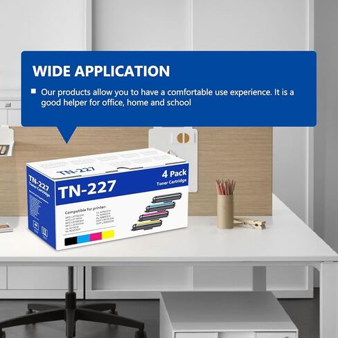 TN227 High Yield Toner Cartridge 4 Pack TN 227 TN-227BK/C/M/Y Replacement for Brother TN227 TN223 TN-227 HL-L3270CDW HL-L3210CW HL-L3230CDW HL-L3230CDN HL-L3290CDW Printer (TN-227BK/C/M/Y) in Kuwait