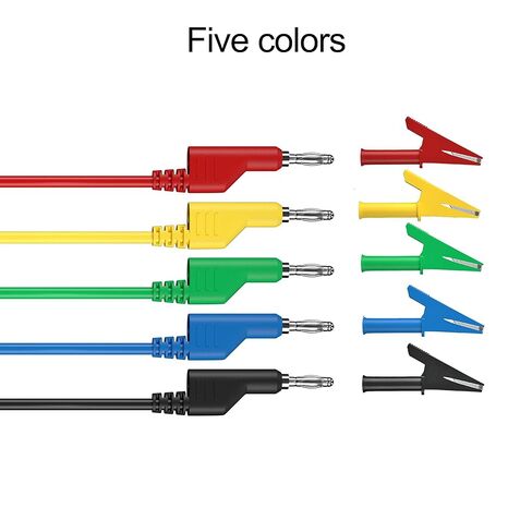 TALLSOCNE 5pcs 4mm  Stackable  Banana to Banana Plug Test Cable Lead Set,10pcs 4mm Socket Banana Jack Copper  Alligator Clips, for Multimeter Leads, Electrical Test Leads 1000V/ Max 19A  in Kuwait