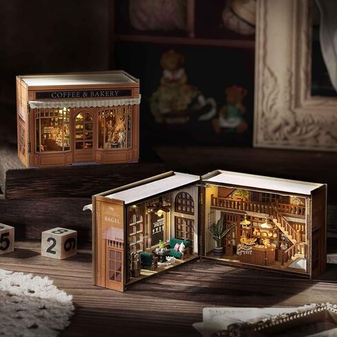 DIY Miniature House Kit ، Garden Tiny House Kit Mini Model Dollhouse للبالغين المراهقين لبناء 1:24 (منزل حديقة مزدوج) in Kuwait