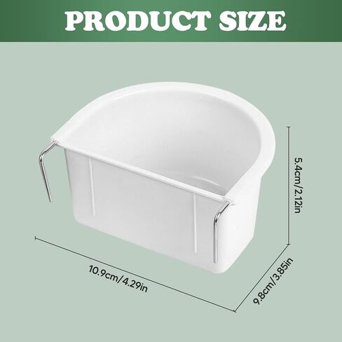 قطعتان من إكسسوارات قفص الطبق في طبق الطيور ، سهلة التثبيت ، وعاء التغذية المعلقة ببغاء القفص ببغاء متين لبودجي ، 10.9cmx9.8cmx5.4 سم ، اختياري in Kuwait