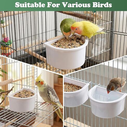 قطعتان من إكسسوارات قفص الطبق في طبق الطيور ، سهلة التثبيت ، وعاء التغذية المعلقة ببغاء القفص ببغاء متين لبودجي ، 10.9cmx9.8cmx5.4 سم ، اختياري in Kuwait