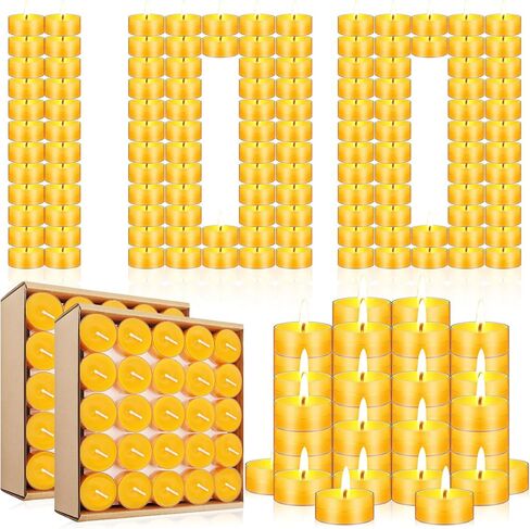 36 Pcs Beeswax Votive Candles Unscented Pure Beeswax Votive Candles Bulk Naturally Colored Bees Wax Candle for Home Room Party Wedding Spa Gift, 15 Hours Burn Time Each in Kuwait