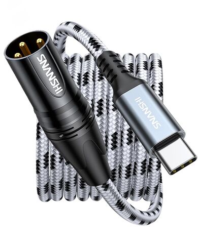 كابل SNANSHI USB C إلى XLR بطول 6.6 قدم، كابل إخراج ذكر USB من النوع C إلى XLR لمكبر الصوت ومكبر الصوت ووحدة التحكم في الخلاط، إلخ in Kuwait