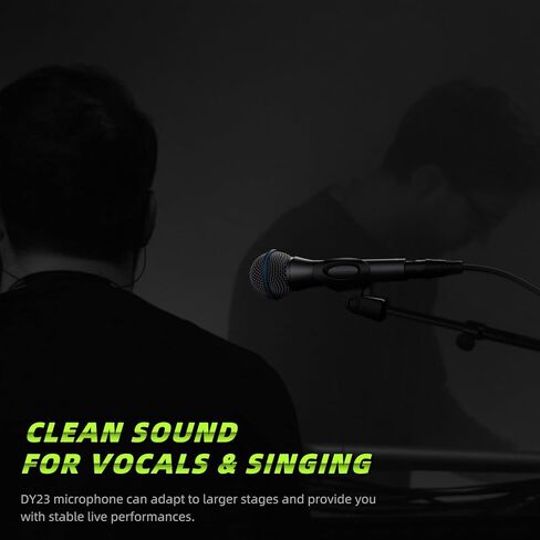 ميكروفون ديناميكي صوتي، ميكروفون سلكي معدني محمول للغناء، ميكروفون مناسب للكاريوكي والتسجيل، مع مفتاح تشغيل/إيقاف وكابل XLR بطول 16.4 قدم in Kuwait