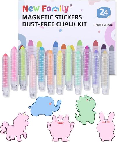 Dustless Chalk for Kids, Colored Sidewalk Chalk With Holder,Non-Toxic Washable Toddlers Chalks Drawing Writing for Outdoor Art Play,Blackboard in Saudi Arabia