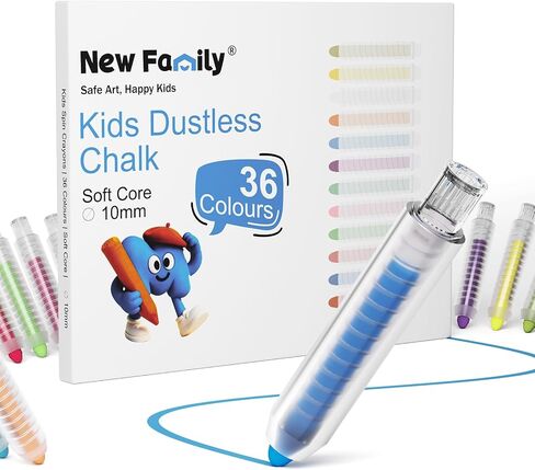 Dustless Chalk for Kids, Colored Sidewalk Chalk With Holder,Non-Toxic Washable Toddlers Chalks Drawing Writing for Outdoor Art Play,Blackboard in Saudi Arabia