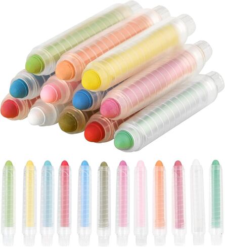 Dustless Chalk for Kids, Colored Sidewalk Chalk With Holder,Non-Toxic Washable Toddlers Chalks Drawing Writing for Outdoor Art Play,Blackboard in Saudi Arabia