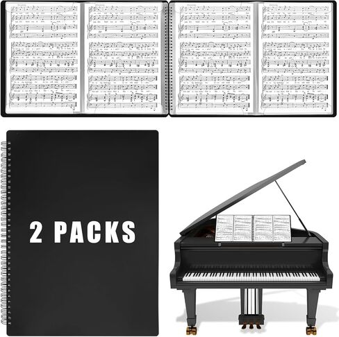Sheet Music Folder 4 Pages Expand Piano Sheet Music Binder 30 Sleeves 60 Pages A4 Size Black Double Side Writable Choir Folder for Marching Band Piano Fits Letter Size (8.5x11in/216mmx279mm) in Saudi Arabia