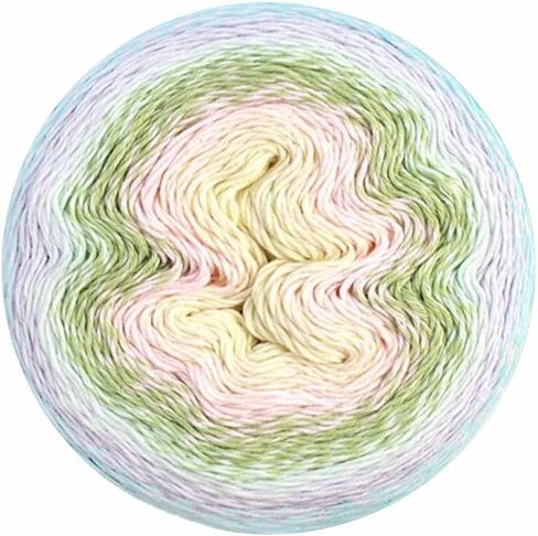 Scheepjes Yarn Whirl Ombre - 1111 Yards of Premium Blended Cotton & Acrylic Yarn, Ideal for Crocheting, Knitting, and Crafts - Color Changing Yarn Cake in Melting Macaron in Saudi Arabia