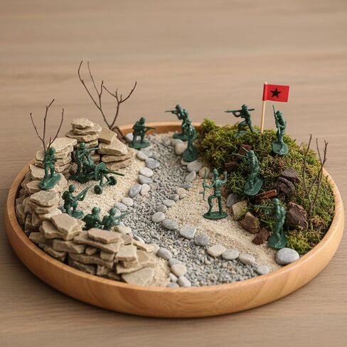 100 Pcs Army Men Toy Soldiers Set Green Army Men 1-1.5 Inches Plastic Mini People Figurines Soldiers Assorted Poses Action Figures for Boys Girls Play Set Gift Model Trains Miniature Scenes in Kuwait