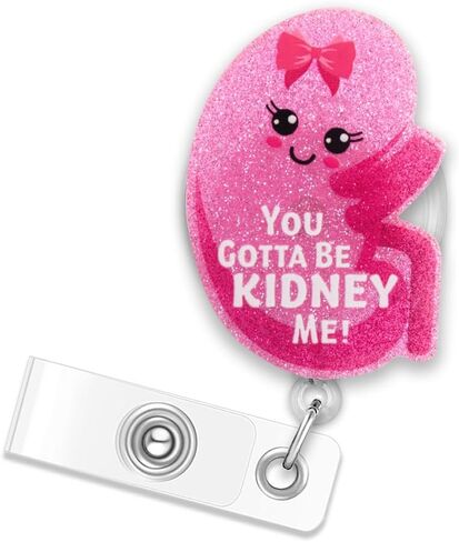 ERHACHAIJIA You Gotta Be Kidney Me Funny Kidney Retractable Badge Reel Gift for Nurse Doctor Urology Urologist Nephrologist (Black) in Saudi Arabia