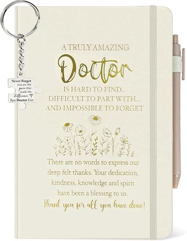 Dentist Appreciation Gifts Women, Dentist Journal Biege 200 Pages Notebook A5 Lined with Pen, Dentist Keychain, Dental Gifts for Dentist Woman, Thank You Gift for Female Dentist Birthday Graduation in Saudi Arabia