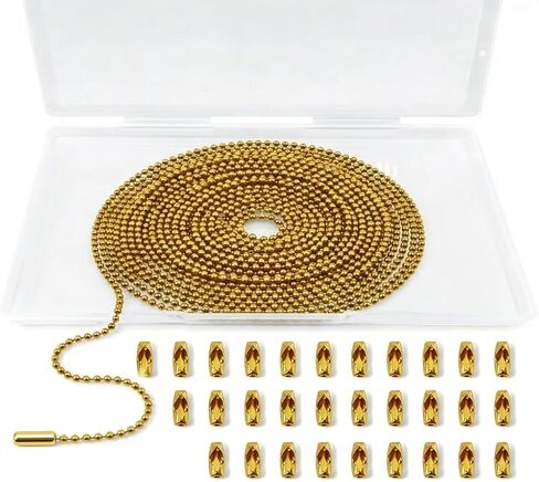 33 Feet Ball Chain Necklace, 2.4mm Ball Bead Chain with 30 Pieces Connectors Clasps,Stainless Steel Ball Chain for Dog Tag, Ceiling Fan Pull Chain Extender, Jewelry Making Kit, DIY Crafts (Silver) in Saudi Arabia