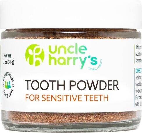 Uncle Harry's Remineralizing Tooth Powder | All Natural Enamel Support & Whitening Toothpaste for Sensitive Teeth | Powder Toothpaste for Fresh Breath in Kuwait