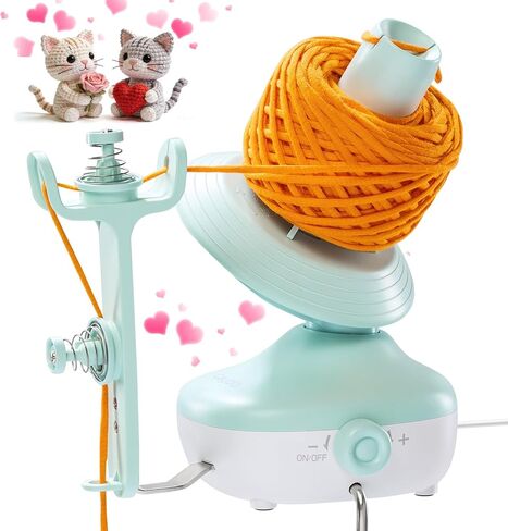Caydo Yarn Winder, Electric Yarn Ball Winder Mini, Automatic Yarn Cake Winder with Sufficient Tension, Compact 7oz Yarn Winder for Crocheting Stepless Speed Yarn Spinner, Ideal for Crochet Enthusiasts in Saudi Arabia