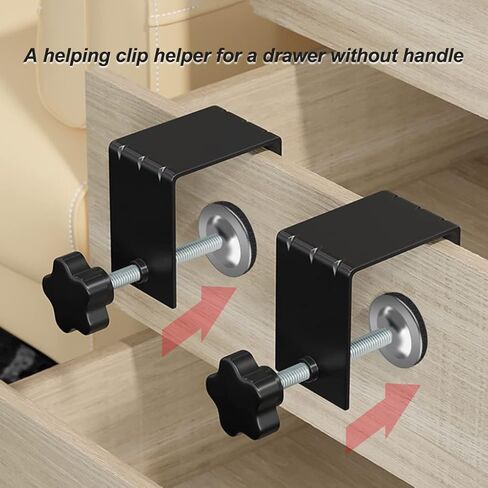 6 Pcs C Clamps, Drawer Front Installation Clamps, Cold-Rolled Steel Clamps for Woodworking, Can Be Used as Door Installation Tools and Cabinet Tools, Black (6) in Kuwait