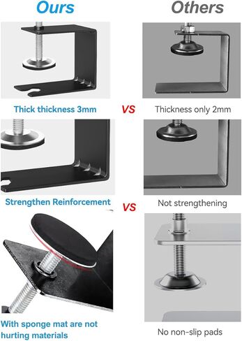 6 Pcs C Clamps, Drawer Front Installation Clamps, Cold-Rolled Steel Clamps for Woodworking, Can Be Used as Door Installation Tools and Cabinet Tools, Black (6) in Kuwait