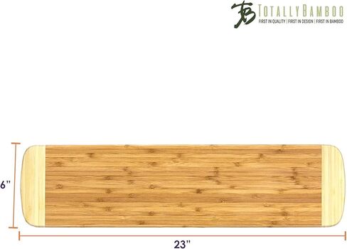 Totally Bamboo Kauai Bamboo Serving & Cutting Board, 14" x 11.5", Natural Two Tone in Kuwait