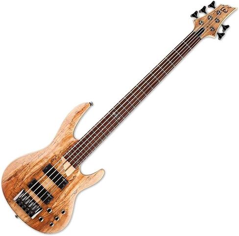 ESP LTD B-205SM FL Fretless Spalted Maple 5-String Bass Guitar, Natural Satin in Kuwait