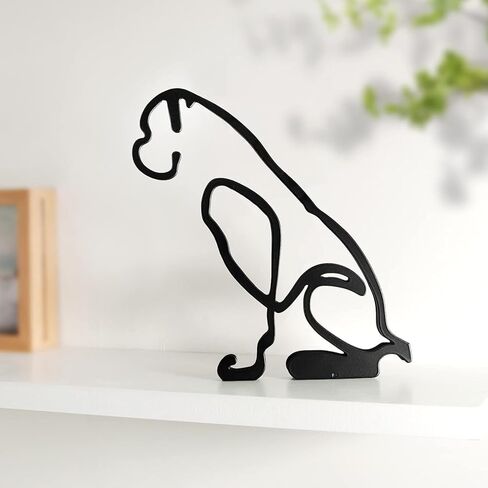 KOLYMAX Metal Dog Minimalist Art Wall Sculpture, Minimalist Abstract Dog Line Wall Art, Modern Minimalist Home Decoration Minimalist Living Room Wall Decoration (Boxer Dog) in Kuwait