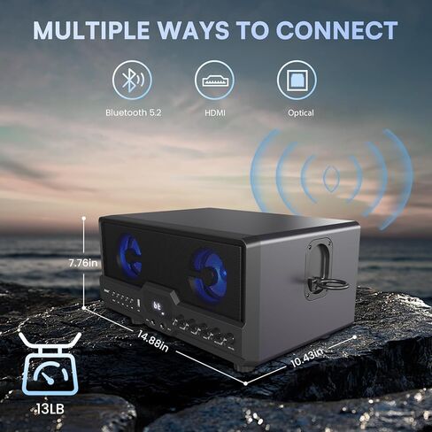 جهاز كاريوكي RHM L268 مع صوت قوي، مصابيح RGB، 2 ميكروفونات لاسلكية قابلة لإعادة الشحن، ثلاثة أضعاف وباس قابل للتعديل، يدعم 2 ميكروفونات سلكية إضافية/بلوتوث 5.2/AUX/USB للمنزل/الحفلة in Kuwait