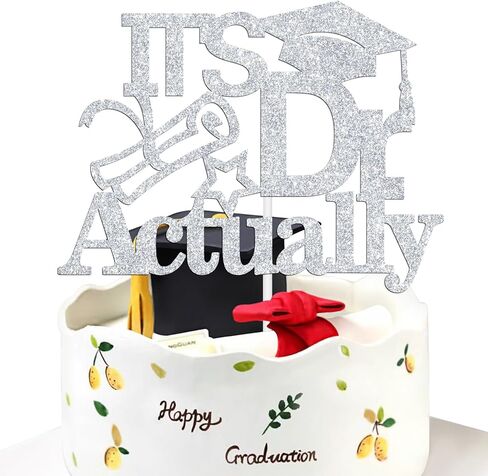 It's Dr Actually Cake Topper, Doctoral Degree Cake Decorations, Glittery Class of 2025 Doctorate Graduation Party Decorations, Black in Saudi Arabia