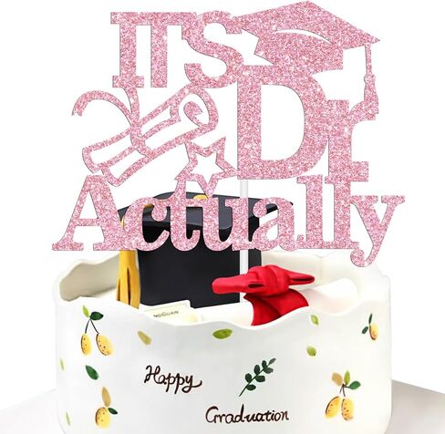 It's Dr Actually Cake Topper, Doctoral Degree Cake Decorations, Glittery Class of 2025 Doctorate Graduation Party Decorations, Black in Saudi Arabia