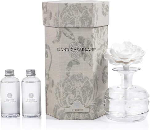 Zodax Apothecary Guild Blush Porcelain Diffuser 2.75" x 2.75" x4.5" Grey Tahitian Gardinia in Saudi Arabia