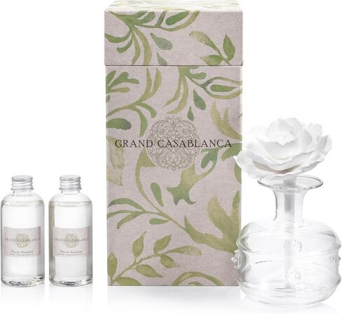 Zodax Apothecary Guild Blush Porcelain Diffuser 2.75" x 2.75" x4.5" Grey Tahitian Gardinia in Saudi Arabia
