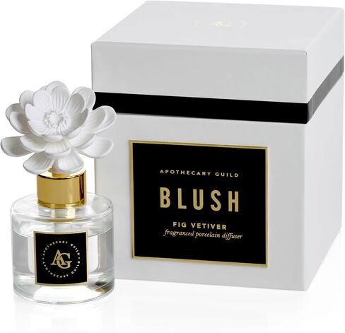 Zodax Apothecary Guild Blush Porcelain Diffuser 2.75" x 2.75" x4.5" Grey Tahitian Gardinia in Saudi Arabia