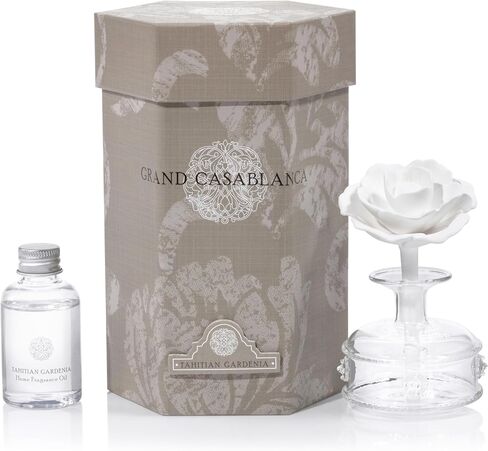 Zodax Apothecary Guild Blush Porcelain Diffuser 2.75" x 2.75" x4.5" Grey Tahitian Gardinia in Saudi Arabia