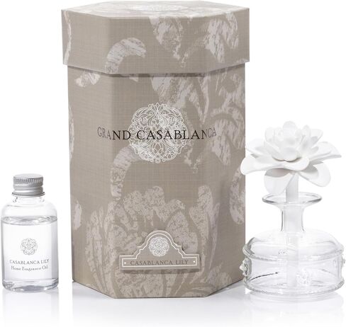 Zodax Apothecary Guild Blush Porcelain Diffuser 2.75" x 2.75" x4.5" Grey Tahitian Gardinia in Saudi Arabia