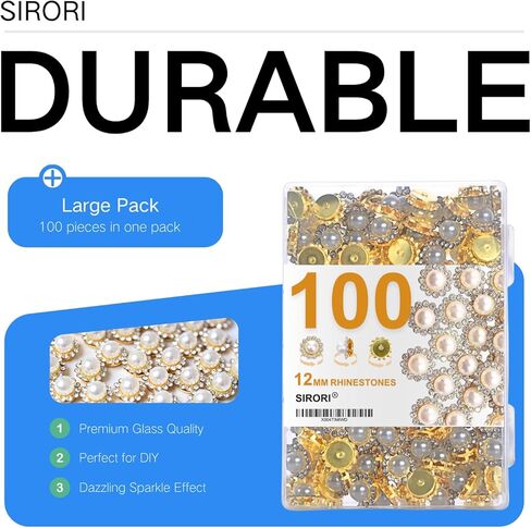 100pcs أحجار الراين 12 ملم لصياغة أحجار الراين الكريستالية للحرف الحرف المعدنية السائبة المسطحة في ظاهرة أحجار الراين للملابس أحجار الراين للبلاغ (متنوعة) in Kuwait