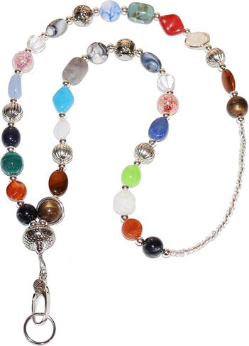 Hidden Hollow Beads Chunky Women's Beaded Lanyard, 34" Made in USA, ID Card Badge Holder Teacher Nurse Keys Keychain Cruise in Kuwait