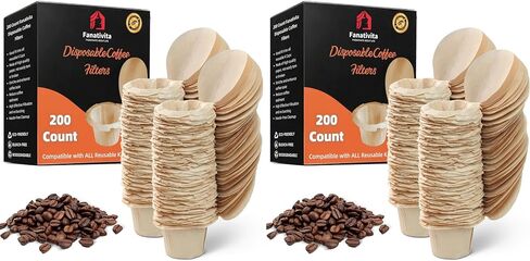 100 Count Fanativita K Cup Filters Disposable with Genius Lid Design, Fit All Reusable K Cups for Keurig (Unbleached) in Kuwait