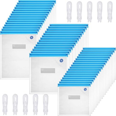 60 Pack Sous Vide Bags Vacuum Sealer Bag for Food, 4 Sizes Reusable Food Bags Vacuum Zipper Storage Bags with Air Valve Double Layers Food Storage in Saudi Arabia