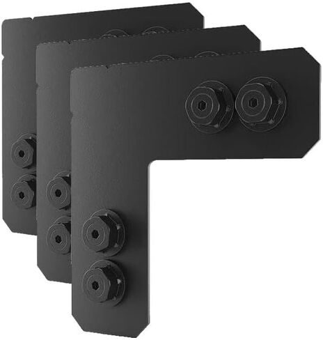 OZCO Building Products 51784 OZCO Ironwood 90-Degree Flush Outside Angle w/Hex Cap Nuts (4") -1 pc Corner Braces, Black in Kuwait