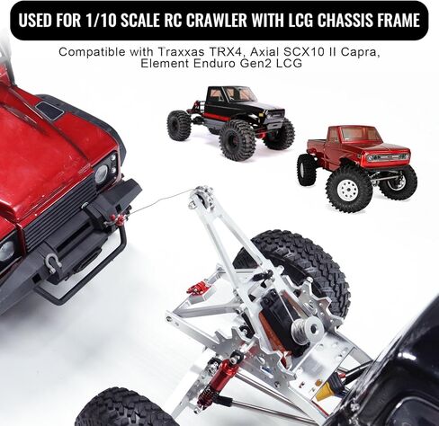 HobbyPark RC Crawler Tow Rig Crane 1/10 Scale Winch Stent Rescue Wrecker Kit Trailer Tow Hook for TRX4 SCX10 II Capra LCG Chassis Frame DIY Parts Updates (Black) in Kuwait