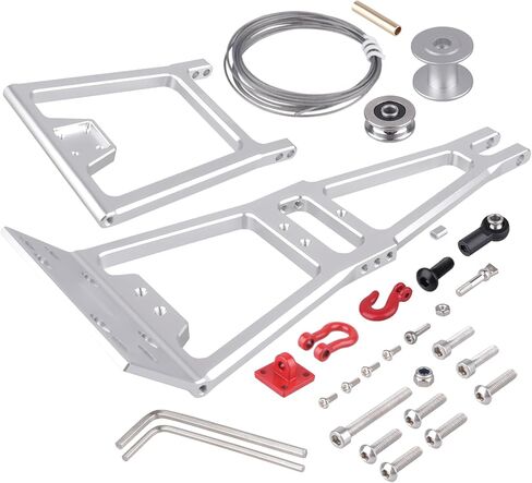 HobbyPark RC Crawler Tow Rig Crane 1/10 Scale Winch Stent Rescue Wrecker Kit Trailer Tow Hook for TRX4 SCX10 II Capra LCG Chassis Frame DIY Parts Updates (Black) in Kuwait