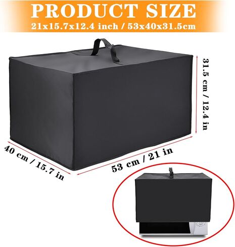 OwnMy Heat-Resistant Waterproof Dust-Proof Microwave Oven Grill Cover Protector - Nylon Fabric Dust Cover Case Protections for Toaster Oven (Black) in Saudi Arabia