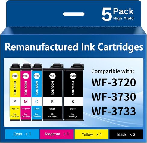 Remanufactured Ink Cartridges for Epson 202 Ink Multipack for 202 XL Ink Cartridges for Epson Printer WF-2860 XP-5100 Ink Cartridges T202 XL (2 Cyan 2 Magenta 2 Yellow,6 Pack) in Kuwait