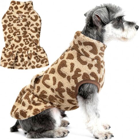 Small Dog Fleece Shirt Turtleneck Dog Sweater Vest, Dog Winter Fall Clothes Dog Sweatshirt with D Ring, Warm Dog Fleece Dresses Pet Pullover Puppy Jacket, Dog Cold Weather Coat Pet Apparel in Kuwait