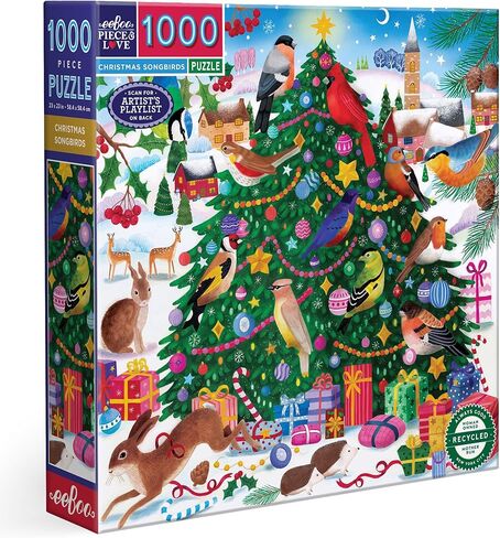 EEBOO: PIES and LOVE POPPY BUNNY 1000 قطعة مربع مربع بانوراما بانوراما ، ولغز بانوراما للبالغين والعائلات ، يشمل قطعًا لامعة وقوية وأدنى لغز لغز in Kuwait
