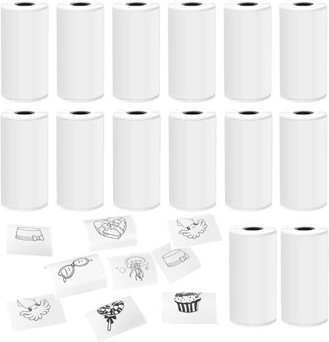 14 Rolls 53mmx28mm ورقة طابعة حرارية ، ورقة طابعة ملونة ملونة ملونة ذاتية لذاتي لطابعة Phomemo Mining Mini ، الطابعة الصغيرة T02/M02 ، ملاحظات الدراسة ، صور اليومية (متعدد الألوان) in Kuwait