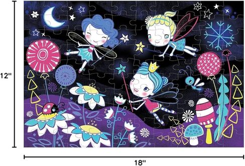 تتوهج الجنيات الطينية في اللغز المظلم ، 100 قطعة-18 "× 12" ، للأعمار 5+ ، عمل فني خيالي ملون ، مصنوع من مواد آمنة وغير سامة in Kuwait