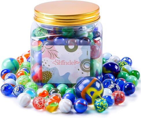 Shindel 125PCS Marbles Games for Kids, Assorted Size Glass Marbles Bulks for Run Games Home Decoration in Kuwait